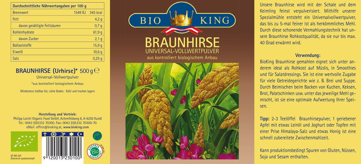 Bio Braunhirse, Vollwertpulver