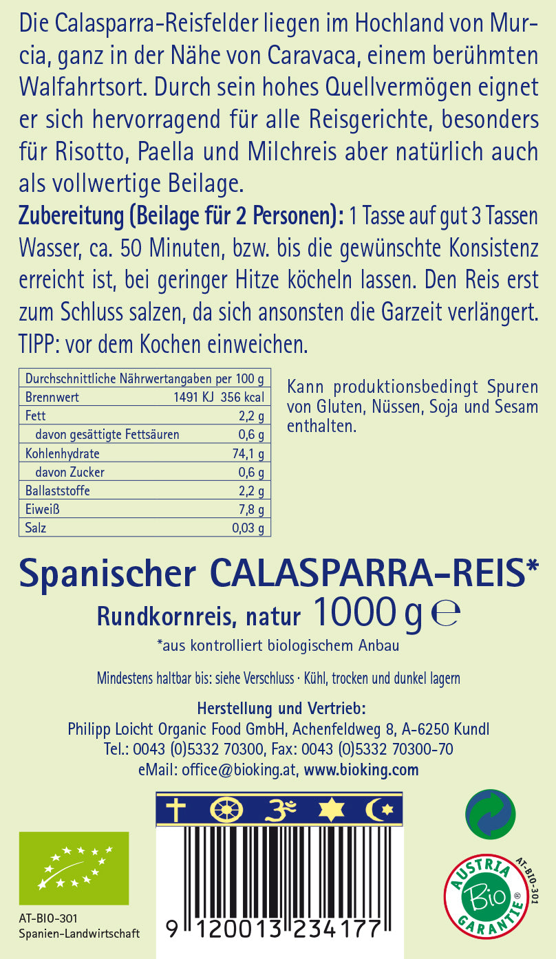 Bio Calasparra-Reis, Rundkornreis