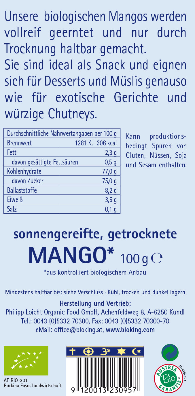 Bio Mango, getrocknet