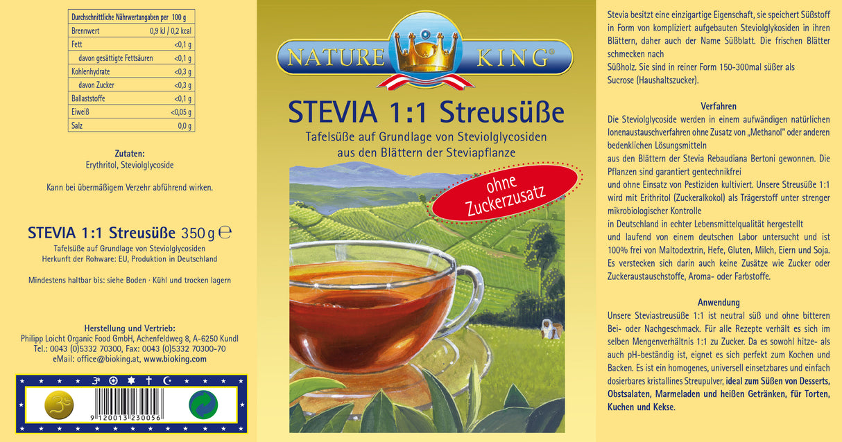 Stevia Streusüße, 1:1