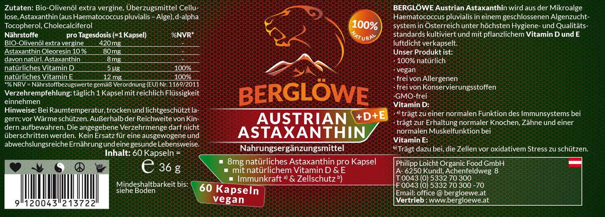 Austrian Astaxanthin +D3 +E