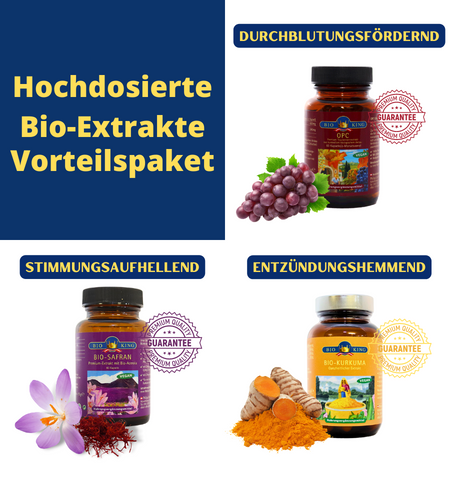 Hochdosierte Bio-Extrakte, 3-in-1 Vorteilspaket