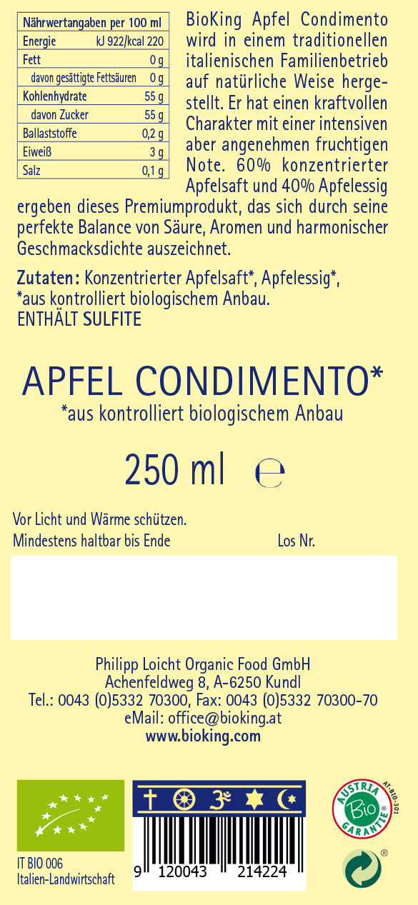 Bio Apfel-Condimento