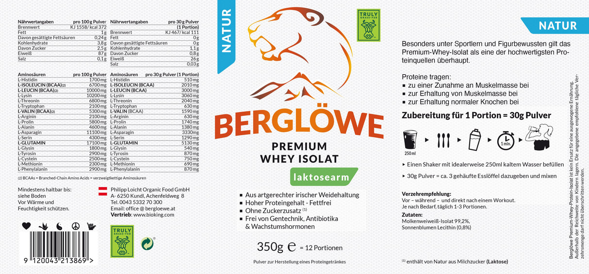 Premium Whey-Protein-Isolat, natur