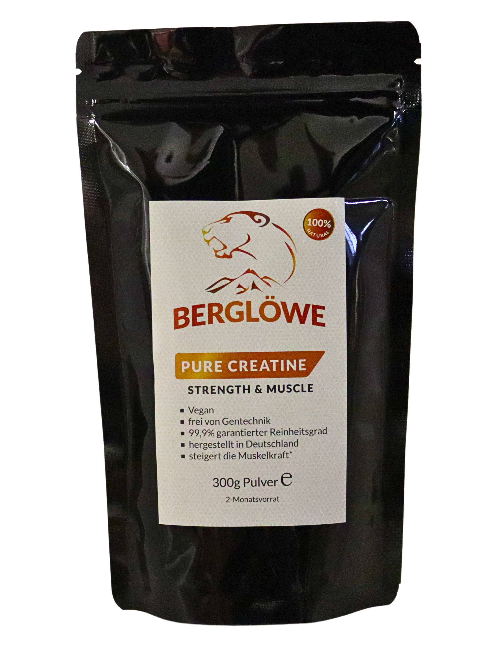 Pure Creatine von Berglöwe, Pulver zur Nahrungsergänzung