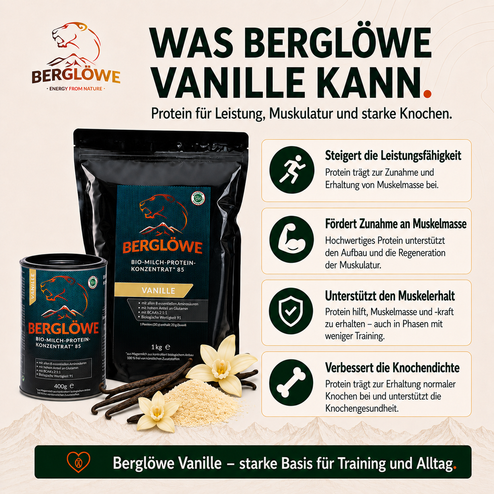 Bio Milch Protein Konzentrat 85, Vanille