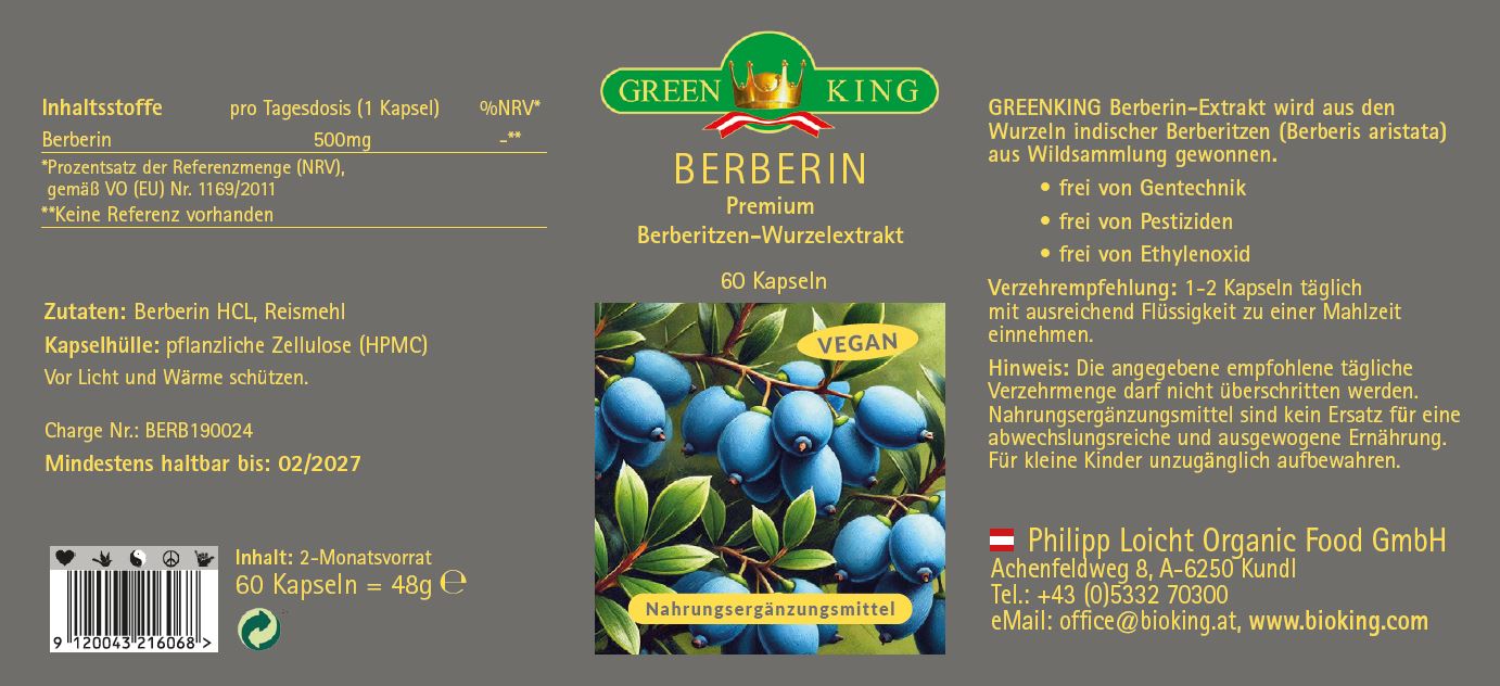 Berberin, 60 Kapseln