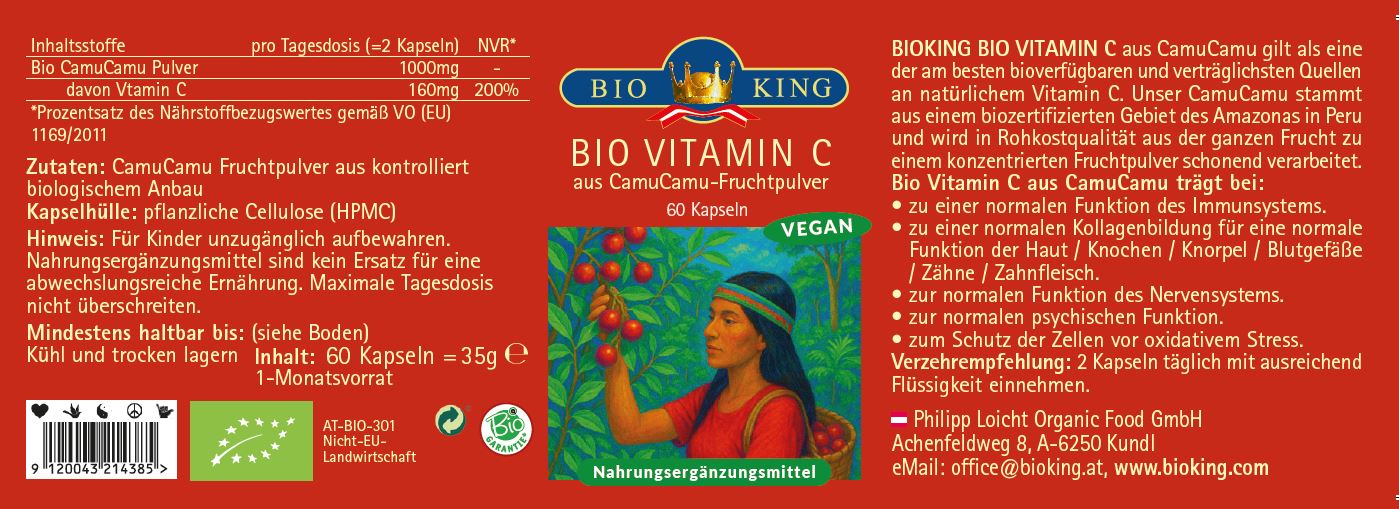 Bio Vitamin C CamuCamu, 60 Kapseln