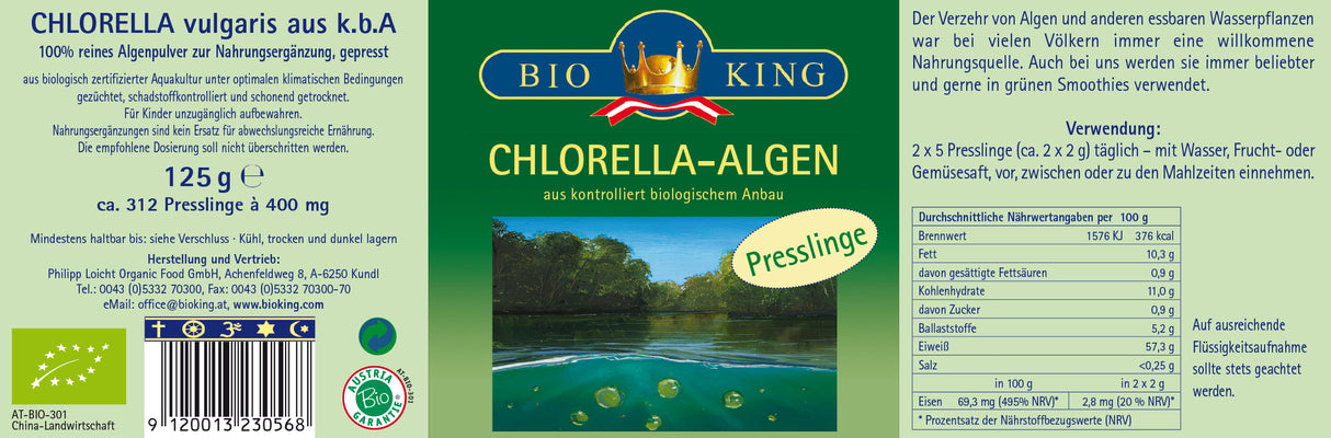 Bio Chlorella-Algen, Presslinge