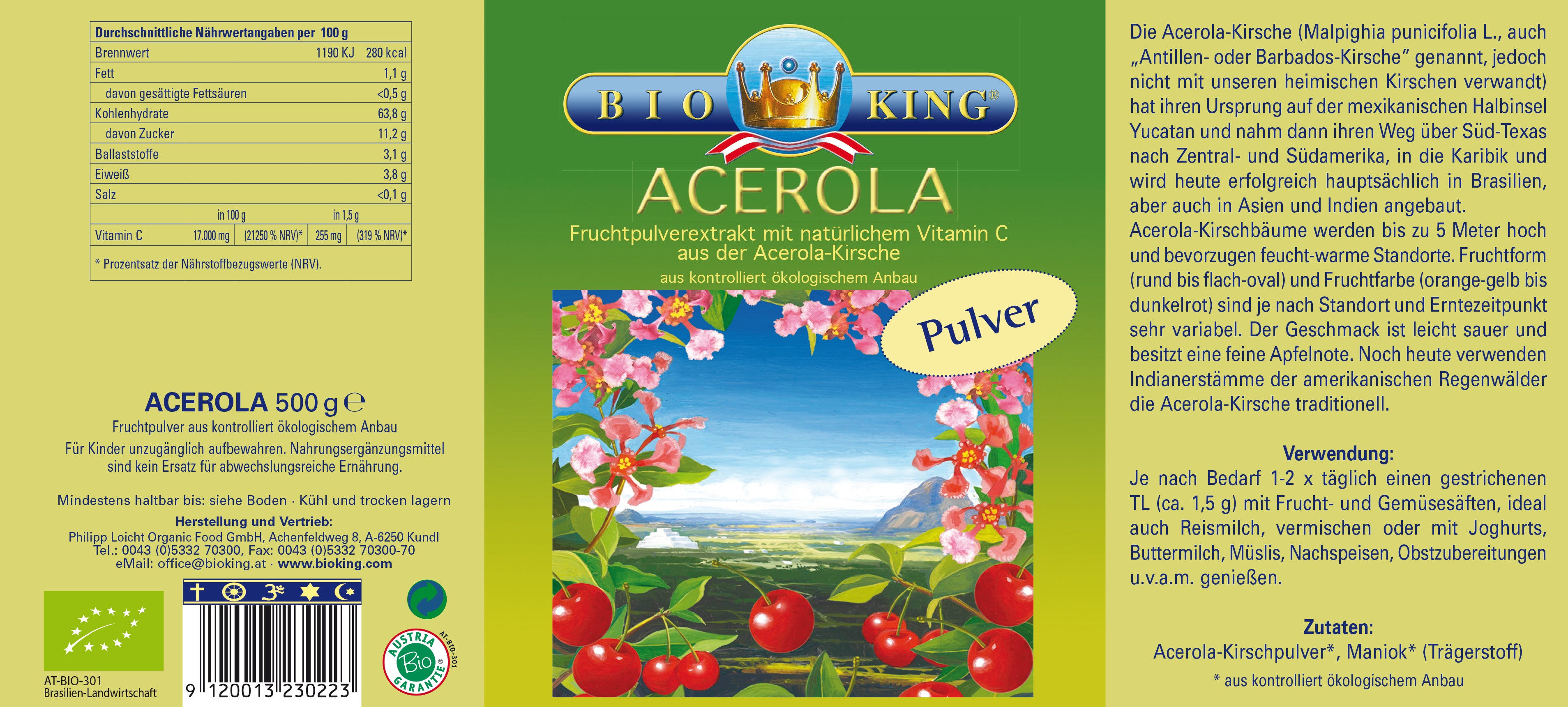 Bio ACEROLA, Fruchtpulver