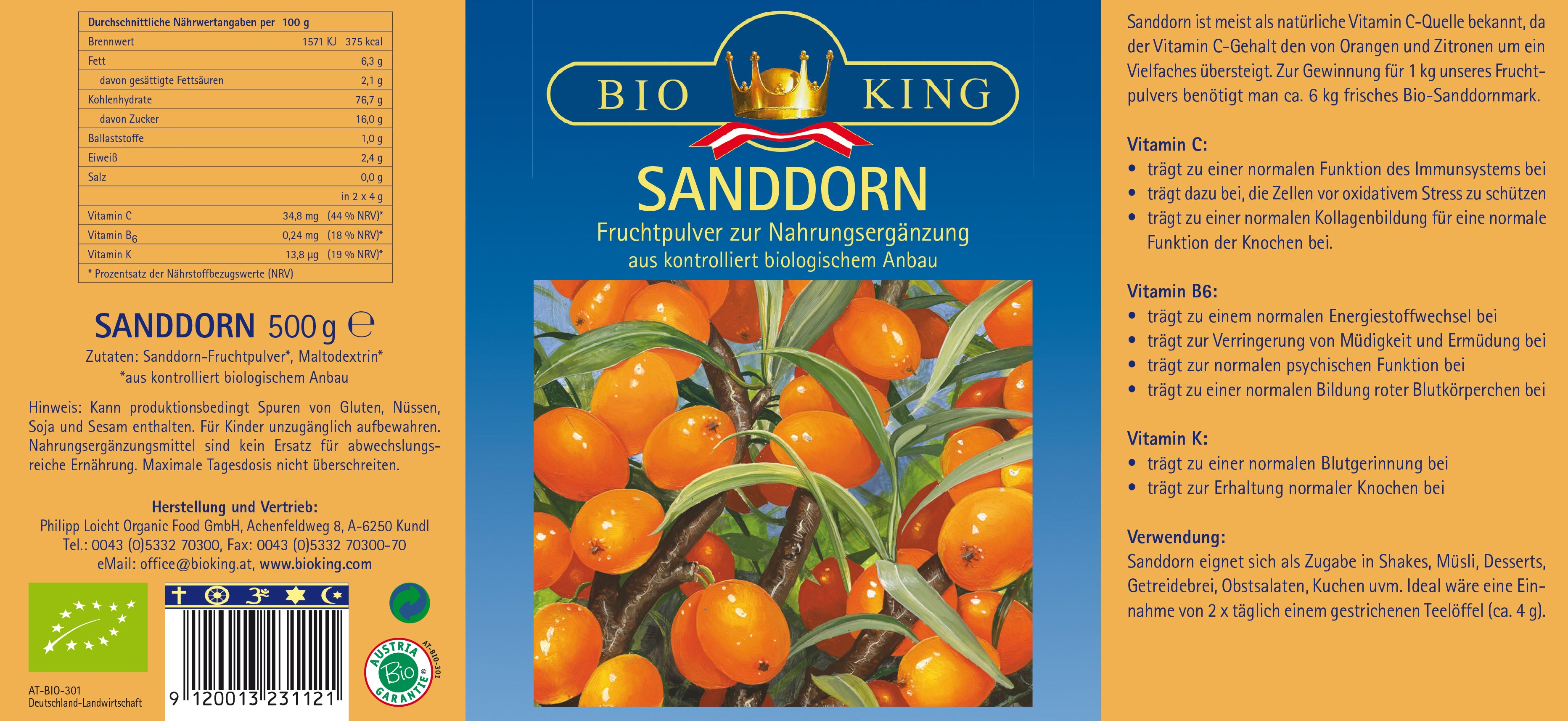 Bio SANDDORN, Fruchtpulver