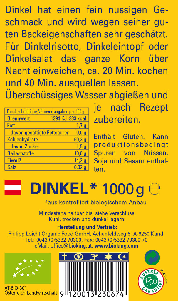 Bio Dinkel, ganz – BioKing
