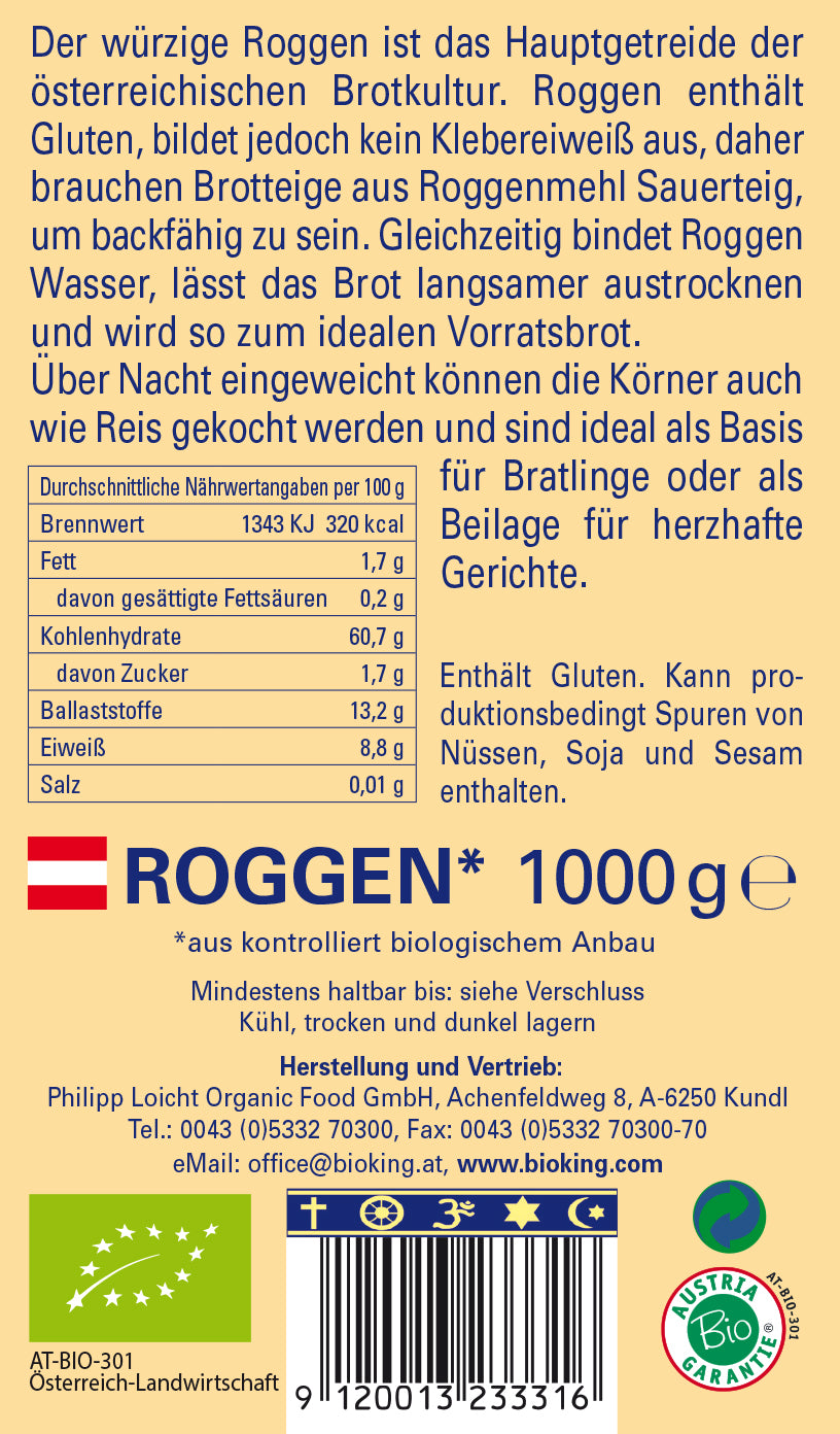 Bio Roggen, ganz