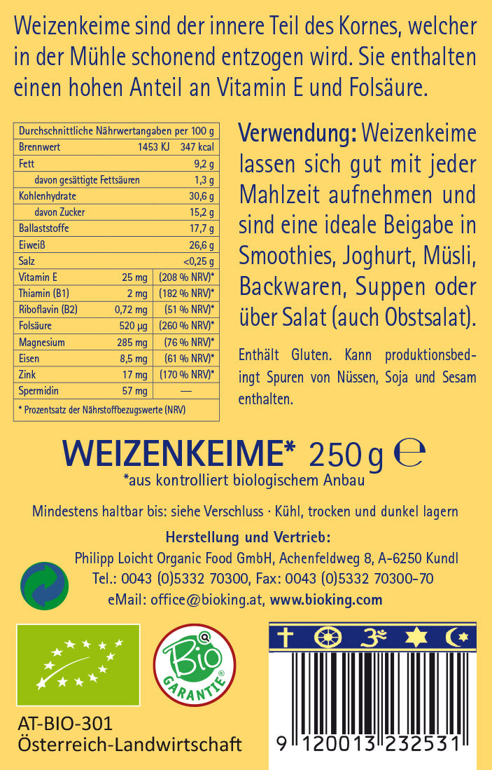 Bio Weizenkeime aus Österreich