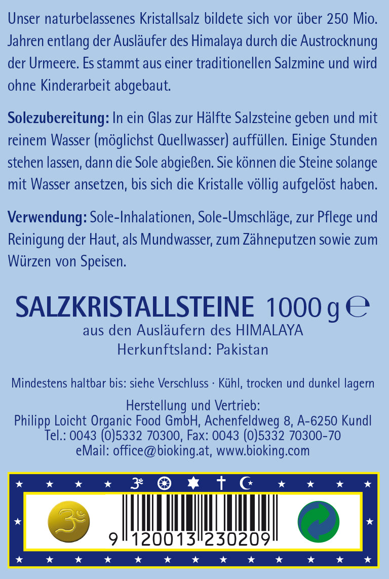 KRISTALLSALZ aus den Ausläufern des Himalaya, Steine