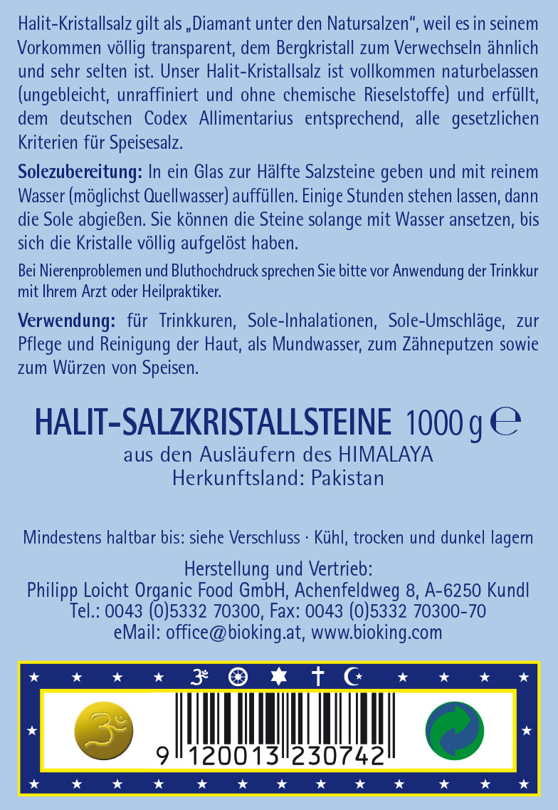 Kristallsalz "Halit" aus den Ausläufern des Himalaya, Steine