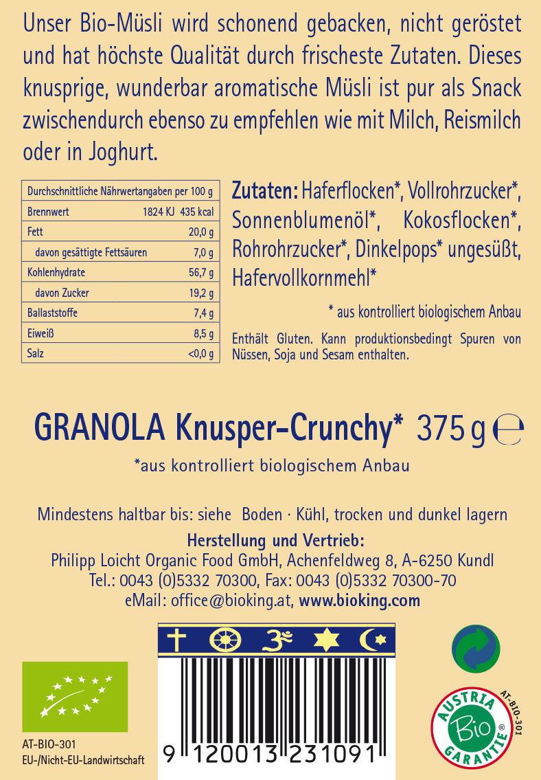 Bio Crunchy Granola