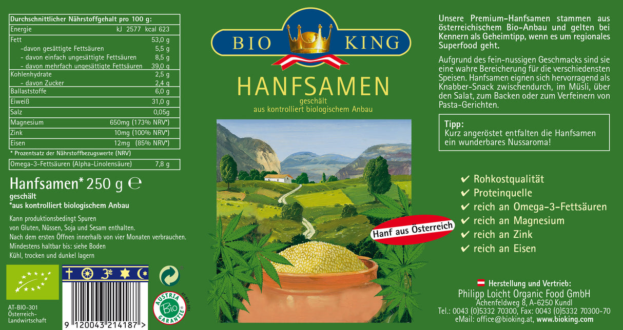 Bio Hanfsamen, geschält