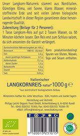 Bio Langkornreis, natur