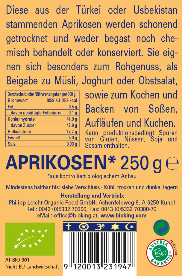 Bio Aprikosen, getrocknet