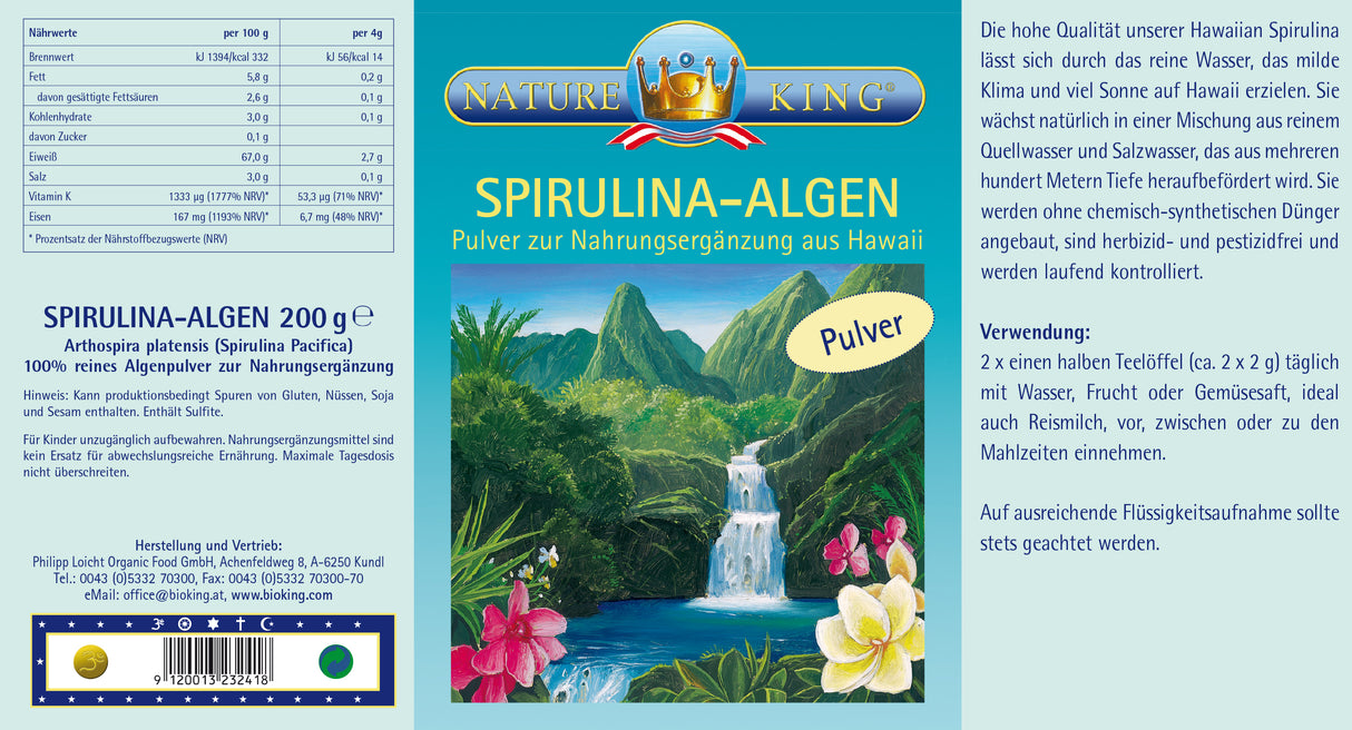 Spirulina-Algen aus Hawaii, Pulver