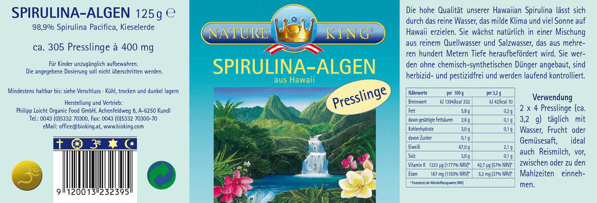 Spirulina-Algen aus Hawaii, Presslinge
