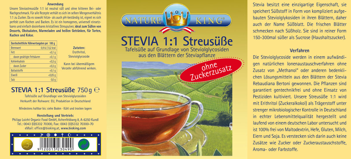 Stevia  Streusüße, 1:1