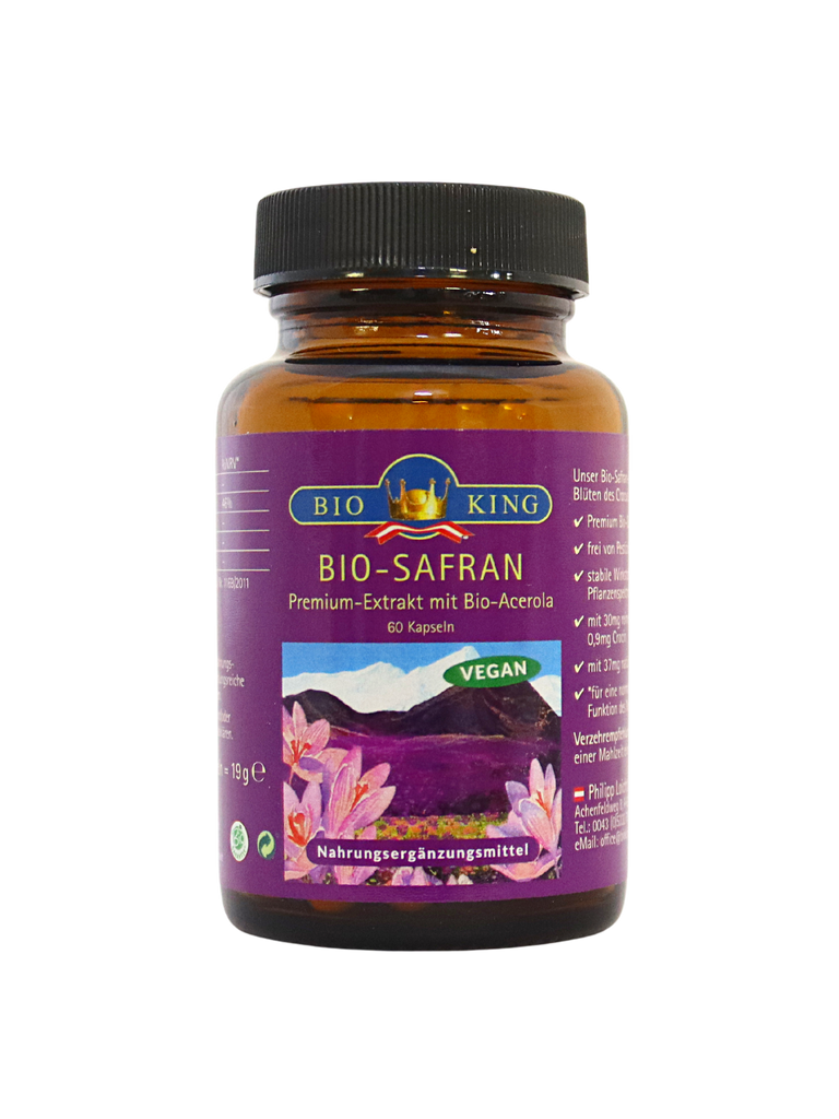 Bio SAFRAN, Premium-Extrakt mit Bio-Acerola in 60 Kapseln